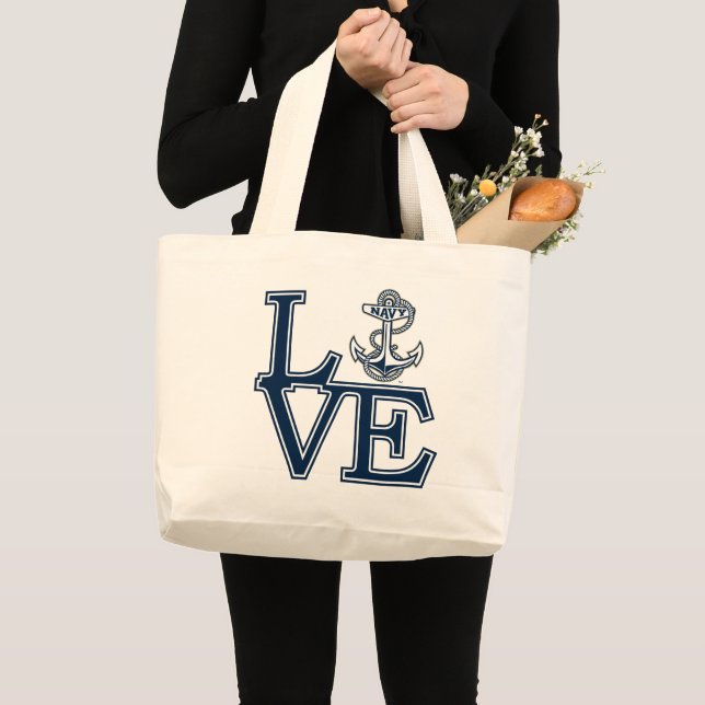 United States Naval Academy Love Large Tote Bag (Front (Product))