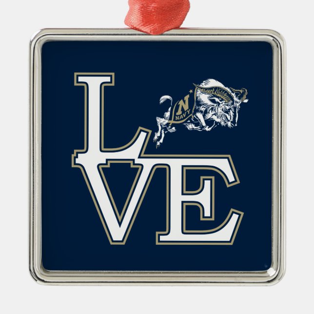 United States Naval Academy Love Metal Ornament (Front)