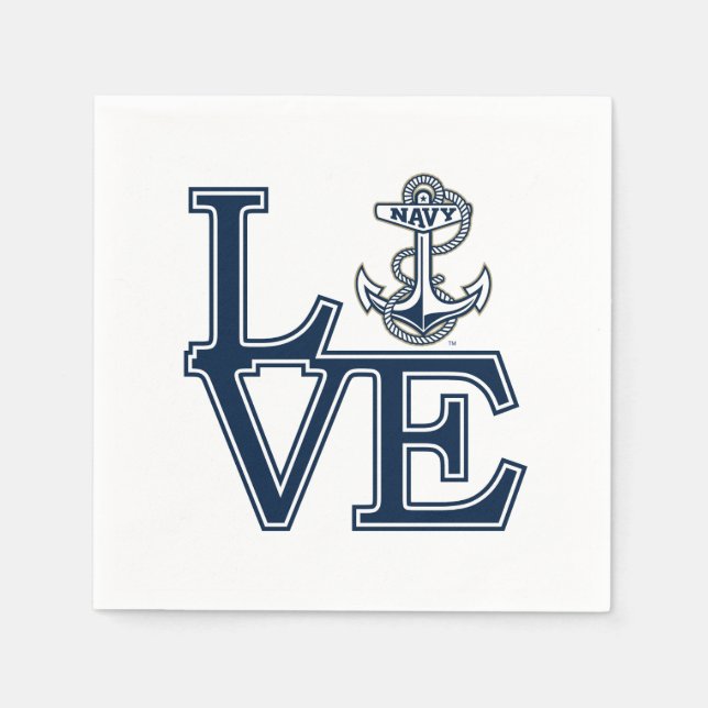 United States Naval Academy Love Napkins (Front)