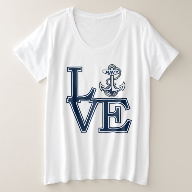 United States Naval Academy Love Plus Size T-Shirt (Design Front)