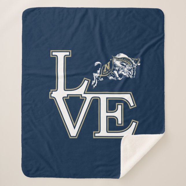 United States Naval Academy Love Sherpa Blanket (Front)