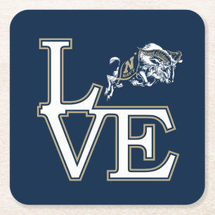 United States Naval Academy Love Square Paper Coaster