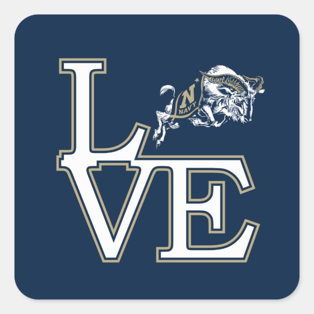 United States Naval Academy Love Square Sticker (Front)