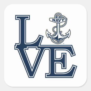 United States Naval Academy Love Square Sticker
