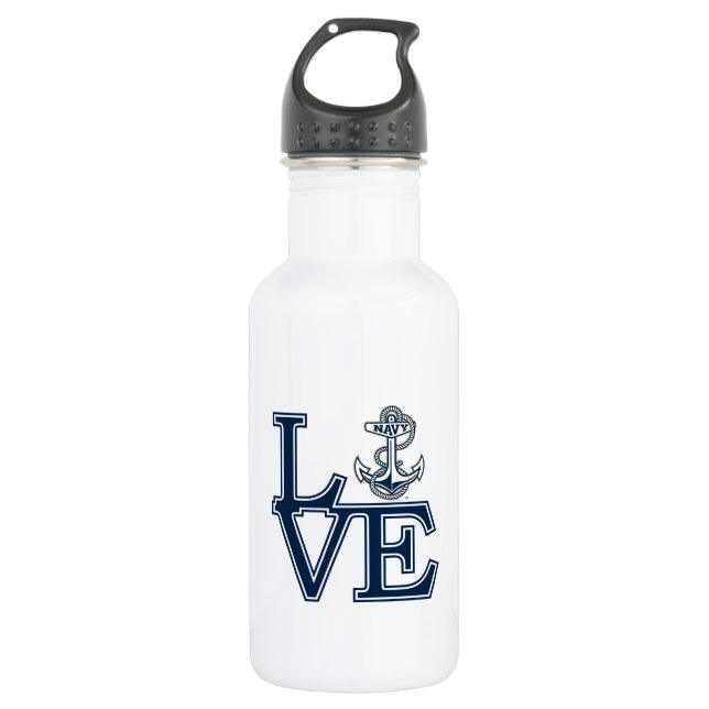 United States Naval Academy Love Stainless Steel Water Bottle (Front)