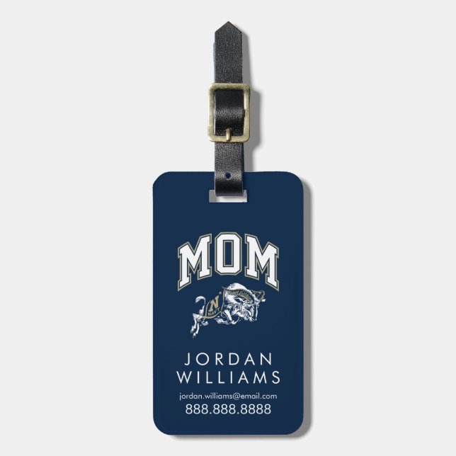 United States Naval Academy Mom Luggage Tag (Front Vertical)