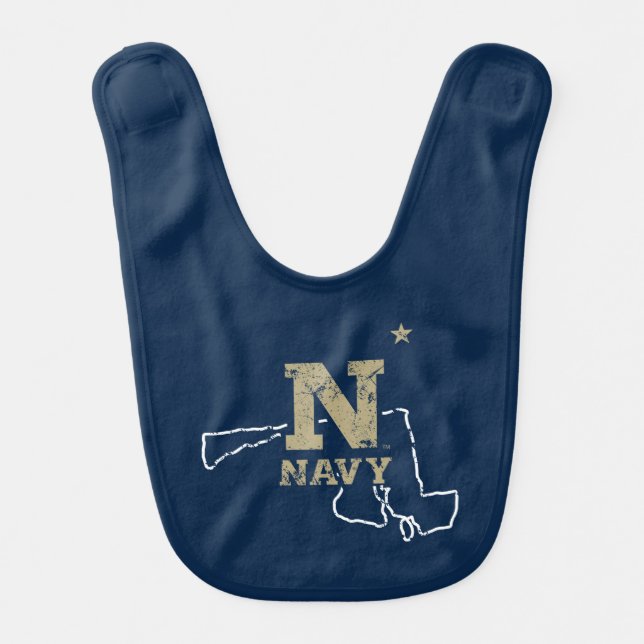 United States Naval Academy State Love Baby Bib (Front)