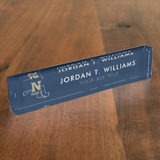 United States Naval Academy State Love Desk Name Plate (Side)