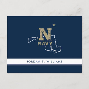 United States Naval Academy State Love Invitation Postcard