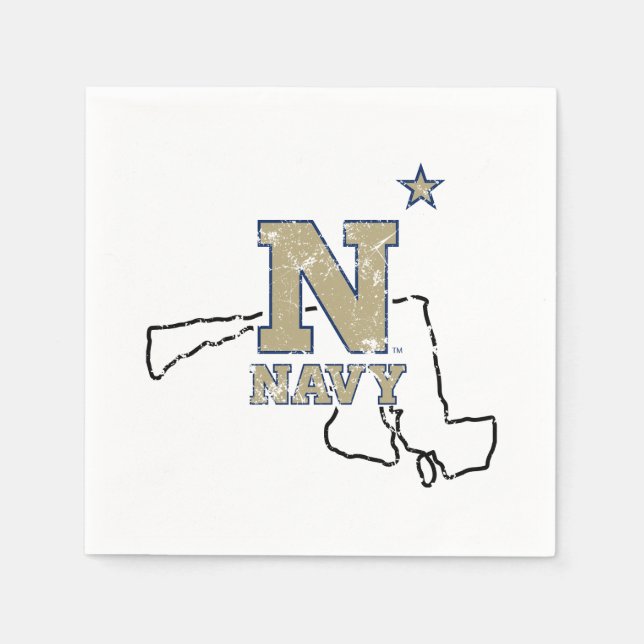 United States Naval Academy State Love Napkins (Front)