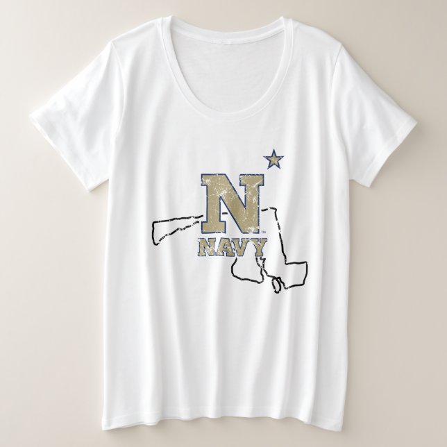 United States Naval Academy State Love Plus Size T-Shirt (Design Front)