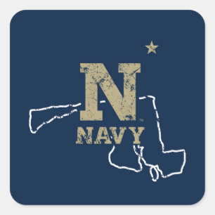 United States Naval Academy State Love Square Sticker