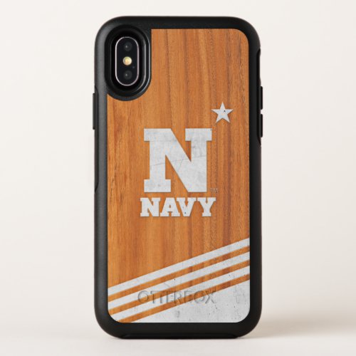 United States Naval Academy Wood Cement Logo OtterBox Symmetry iPhone X Case