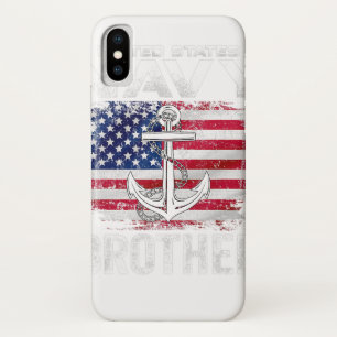 United States Navy Brother With American Flag Gift iPhone X Case