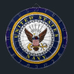 United States Navy Crest Dart Board<br><div class="desc">This dartboard is the perfect choice for your man cave.  Your buddies will love it and all the sea stories it brings!</div>