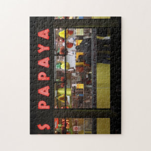 United States, New York. Gray's Papaya: window Jigsaw Puzzle