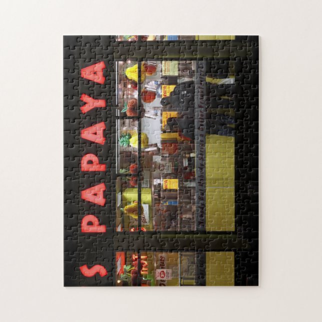 United States, New York. Gray's Papaya: window Jigsaw Puzzle (Vertical)