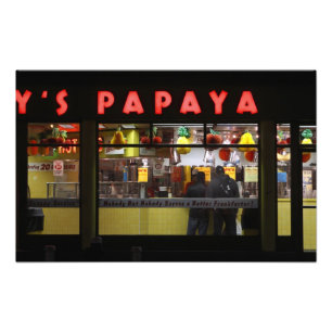 United States, New York. Gray's Papaya: window Photo Print