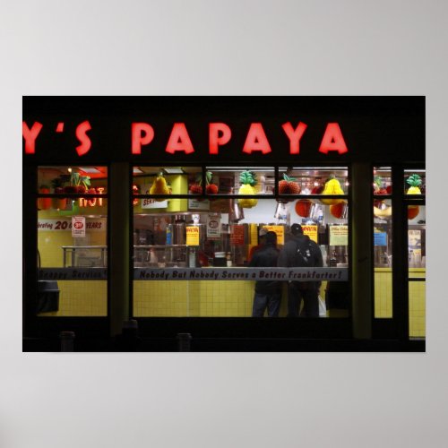 United States New York Grays Papaya window Poster