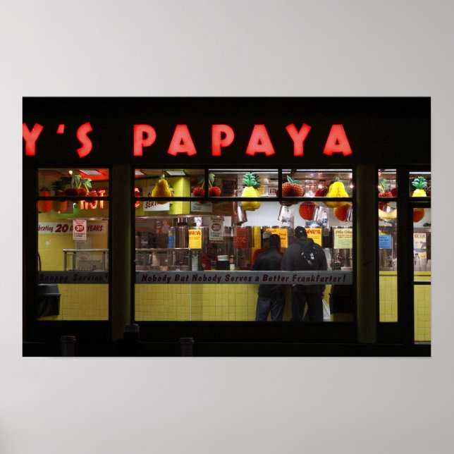 United States, New York. Gray's Papaya: window Poster (Front)
