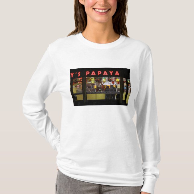 United States, New York. Gray's Papaya: window T-Shirt (Front)