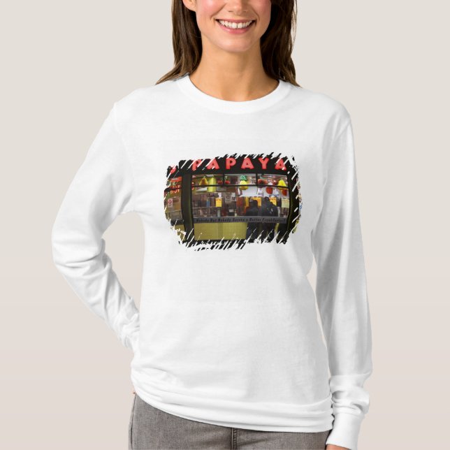 United States, New York. Gray's Papaya: window T-Shirt (Front)