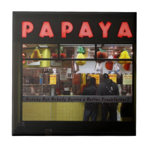 United States, New York. Gray's Papaya: window Tile
