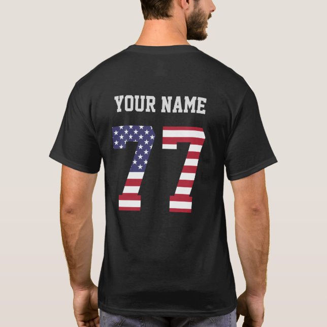United States Number 77 Personalized  T-Shirt (Back)