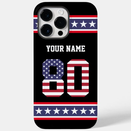 United States Number 80 Personalized Case_Mate iPhone 14 Pro Max Case