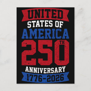 United states of america 250th anniversary 1776 20 holiday postcard