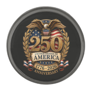 United States of America 250th Anniversary Gunmetal Finish Lapel Pin