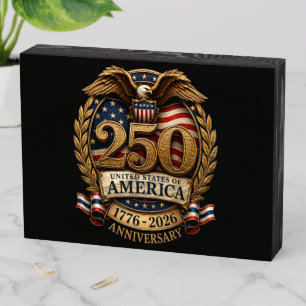 United States of America 250th Anniversary Wooden Box Sign