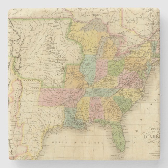 United States of America 4 2 Stone Coaster (Front)