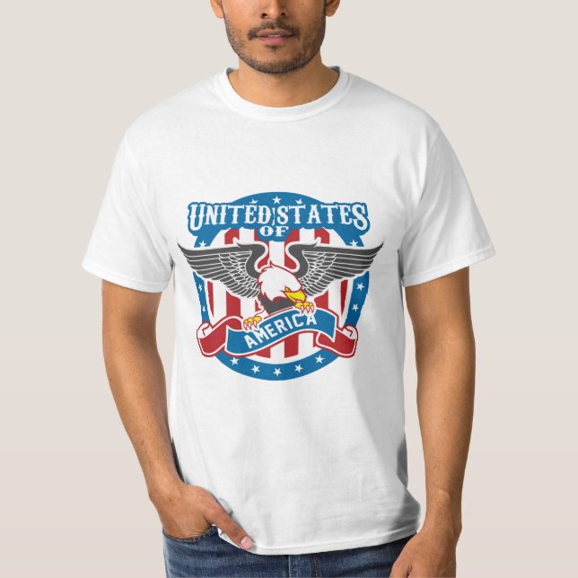United States of America Bald Eagle Patriotic T-Shirt (Front)