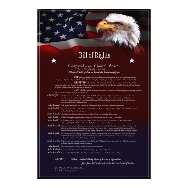 United States of America BILL of Rights Photo Print (Front)