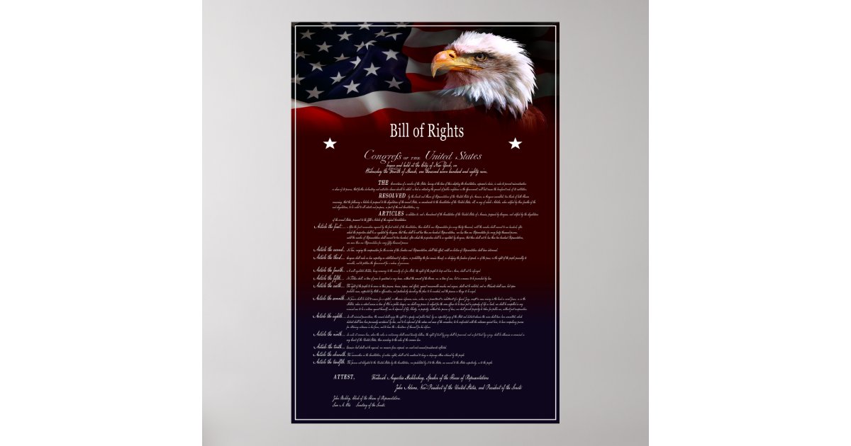 United States of America BILL of Rights Poster | Zazzle