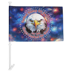 United States Of America Brown Eagle Fireworks M Car Flag