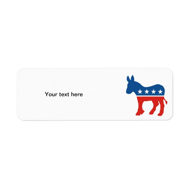 united states of america democrat party donkey usa label (Front)