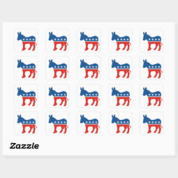 United States Of America Democrat Party Donkey Usa Square Sticker | Zazzle