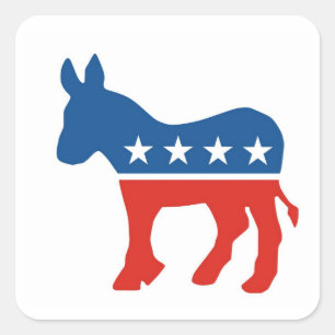 united states of america democrat party donkey usa square sticker