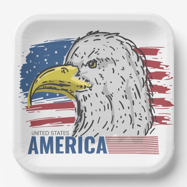 United States Of America Eagle  Paper Plates (Front)