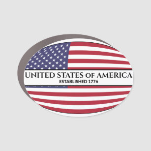 United States of America Established 1776 USA Flag Car Magnet