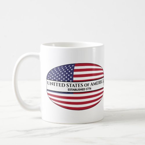United States of America Established 1776 USA Flag Coffee Mug