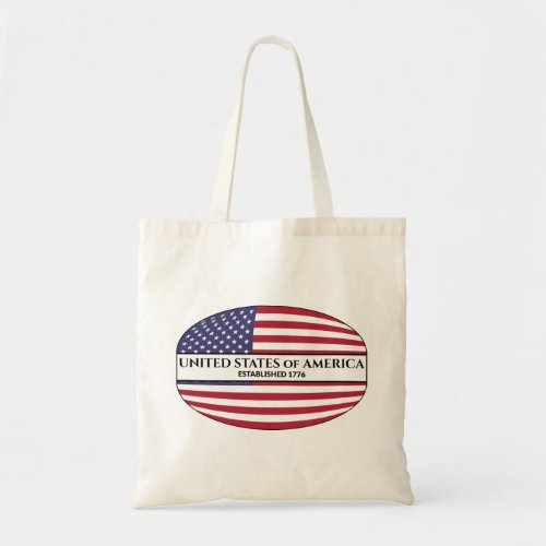 United States of America Established 1776 USA Flag Tote Bag