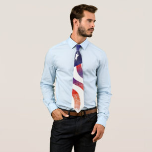 United States of America faded flag Neck Tie
