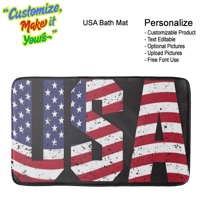United States of America Flag Bath Mat (United States of America Flag Bath Mat.)