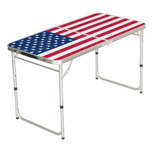 Vintage American Flag Beer Pong Table - Pong University