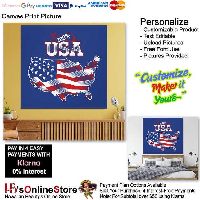 United States of America Flag Canvas Print Picture (United States of America Flag Canvas Print Picture 10.)