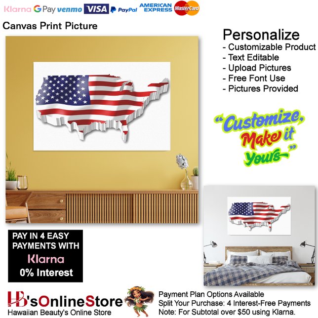 United States of America Flag Canvas Print Picture (United States of America Flag Canvas Print Picture 7.)