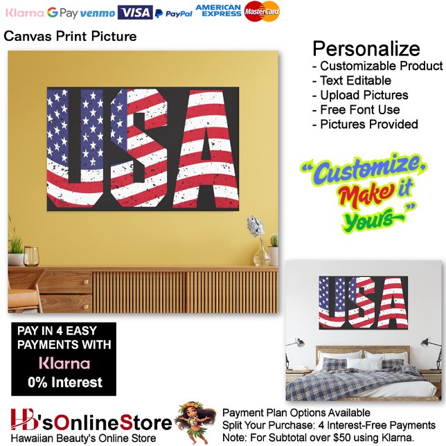 United States of America Flag Canvas Print Picture (United States of America Flag Canvas Print Picture 9.)